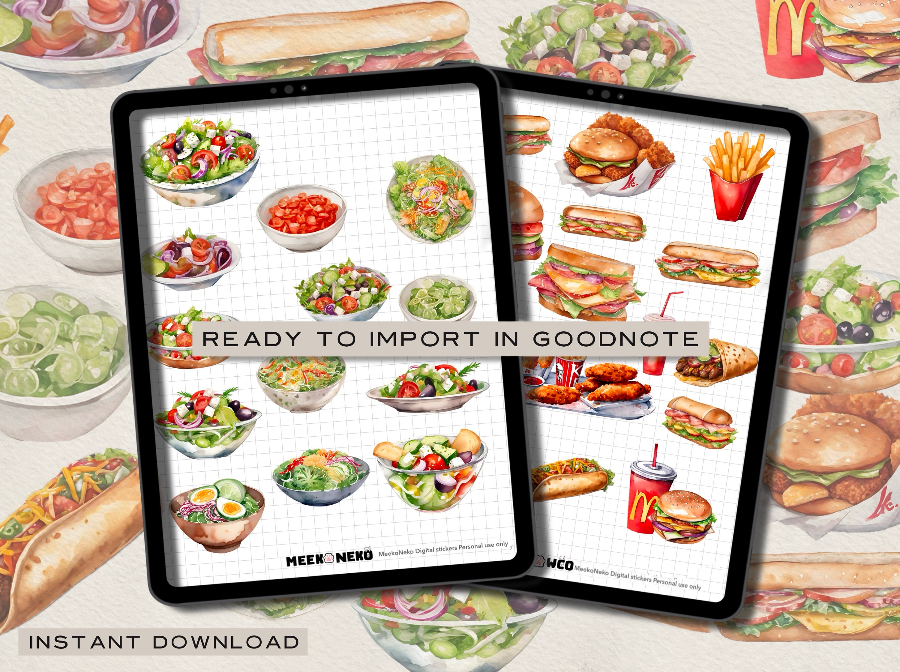Food Digital Stickers Digital Sticker Book Goodnotes Stickers Plant ...
