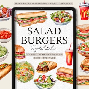 Food Digital Stickers: Planner & Journaling - Goodnotes, OneNote PNG Files Included