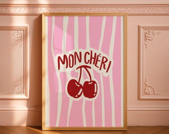 Mon Cheri Print: Bold Colourful Wall Art, Maximumlist Print, Colourful Room deco