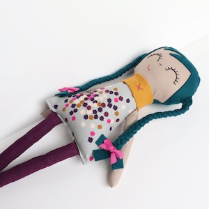 Handmade Fabric Doll - Heirloom Keepsake, Nursery Decor - Harriet