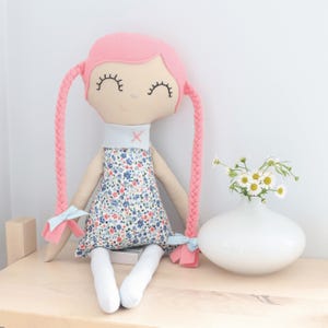 Handmade Fabric Doll - Heirloom Keepsake, Nursery Decor - Darcie