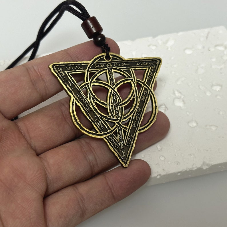 Golden Order Seal Pendant Metal necklace, Birthday gift , Gift for game fans image 4