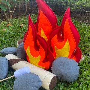 XLARGE Felt Campfire Full set Toys- Camping Decor- Kids Market Playroom- Felt Pretend Kids Child Gift, Plush Holistic Montessori Sensory toy