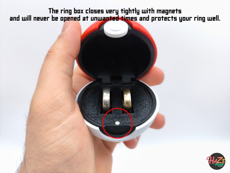 Ball Ring Box Wedding Marriage Proposal Ring Holder Anime Ring Box Unique Ring Bearer image 4