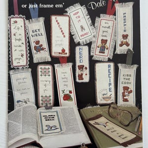 Bookmarkers or Just Frame &#39;Em by Dale Burdett | Vintage Cross Stitch Pattern | Cottage Core X-Stitch Grandmacore | Pattern Only