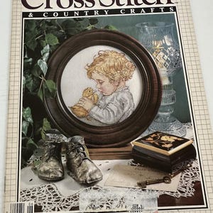 Magazine de point de croix et d&#39;artisanat champêtre mai/juin 1989 | 25 projets | Magazine vintage | Cottagecore | Grand-mère | Motif uniquement