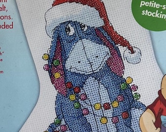 Eeyore Dimensions Christmas Stocking Cross Stitch Kit | Never Opened | Pattern, Floss, Fabric Included