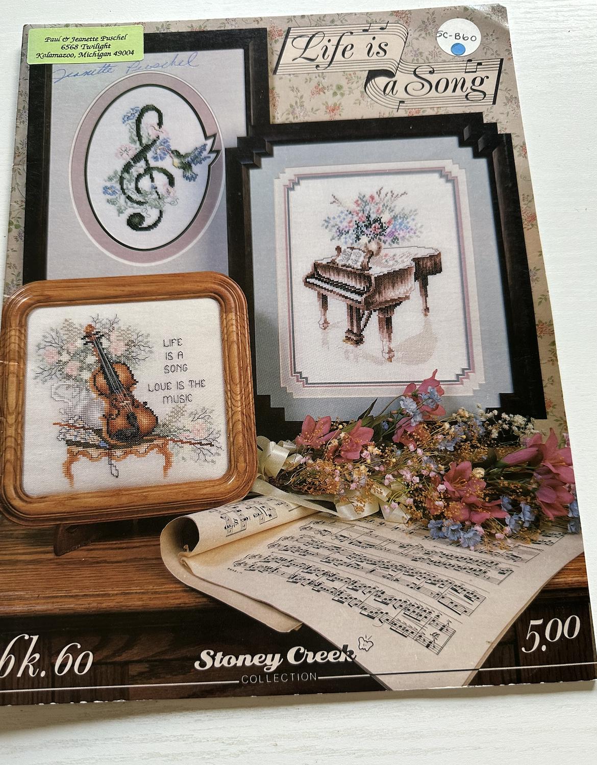 Life is a Song by Stoney Creek | Vintage Cross Stitch Pattern | Cottagecore | Pattern Only