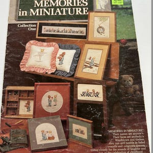 Memories in Miniature Leisure Arts Livreto #309 | Vintage | Padrão de ponto cruz Cottagecore | Grandmacore X-Stitch | Somente padrão