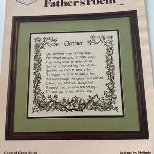 Father&#39;s Poem by Cross My Heart | Vintage Cross Stitch Patterns | Grandmacore | Cottagecore | Pattern Only