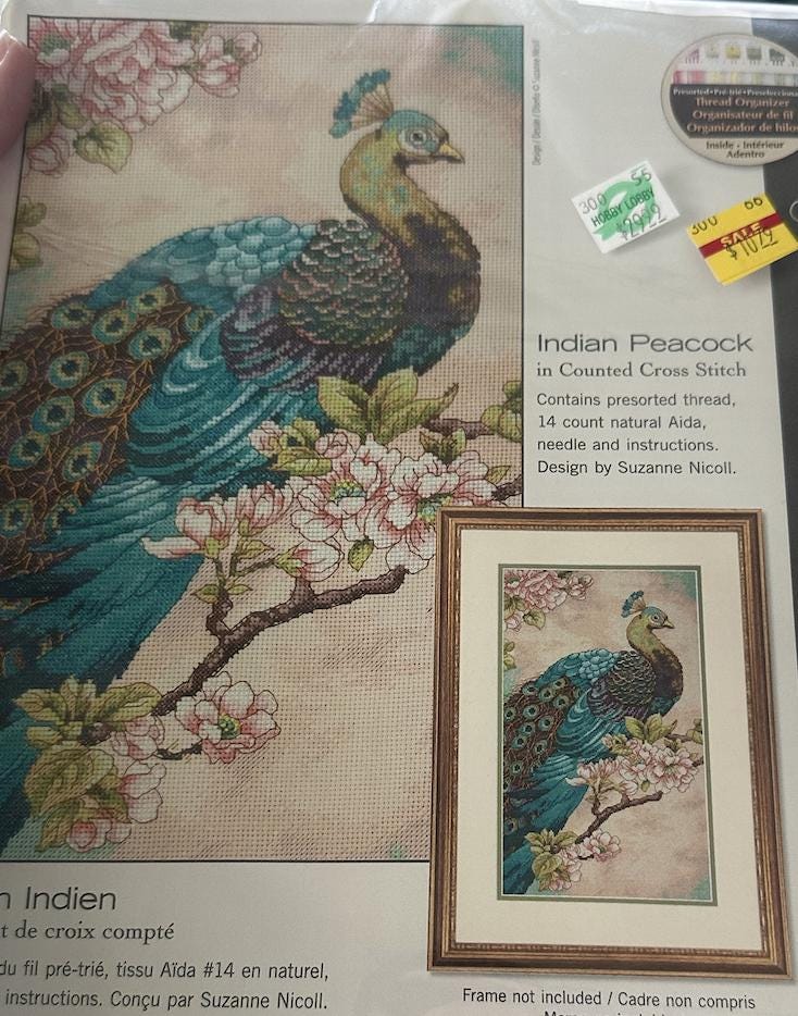 Indian Peacock Dimensions Cross Stitch Kit PATTERN ONLY | Opened | No ...
