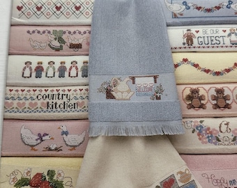 Cross Stitch Designs for Towels by American School of Needlework | Vintage | Cottagecore Cross Stitch Pattern | Grandmacore | Pattern Only