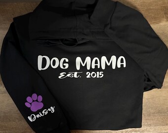 Dog Mom, Dog Mama, moletom ou moletom personalizado. Presente de Dia das Mães, presente de aniversário, presente de Dia dos Namorados.