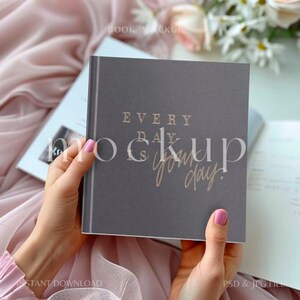mockup copertina libro quadrato / mockup copertina rigida / download immediato / boho moderno / file photoshop e jpg / copertina diario per marketing