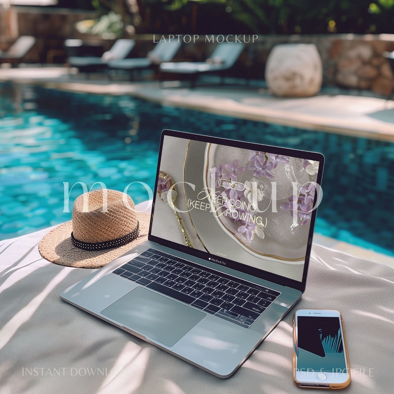 MacBook Mockup | Laptop Mockup | Instant Download | Summer Thematic ...