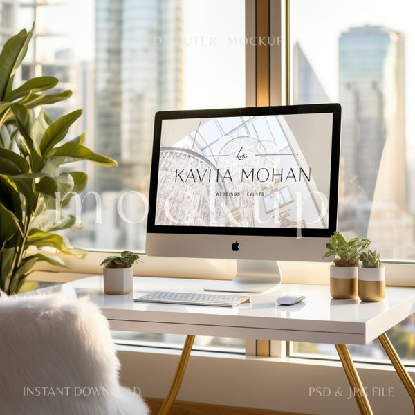 imac mockup | computer mockup | instant download | photoshop & jpg file | content creator | marketing | professional