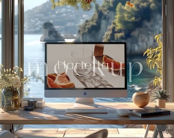 imac mockup | computer mockup | instant download | modern boho | photoshop & jpg file | for content creator | marketing