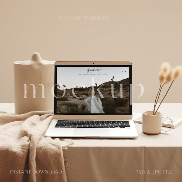 macbook mockup | laptop mockup | instant download | modern boho | photoshop & jpg file