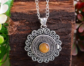 Moonstone Poison Locket Necklace | Silver Flower Secret Pendant