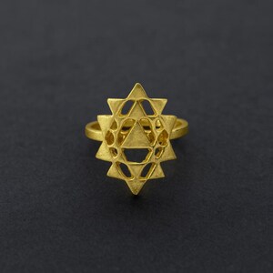 Brass Star Geometric Ring, Sacred Symbol Ring, Boho Ring, Statement Ring, Brass Jewelry, Festival Ring, Spiritual Ring, Handmade Ring