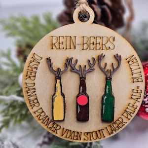 Rein-beers Funny Christmas Ornament