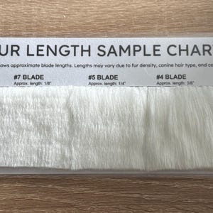 Pet Groomer&#39;s Hair Chart (Regular Blades)