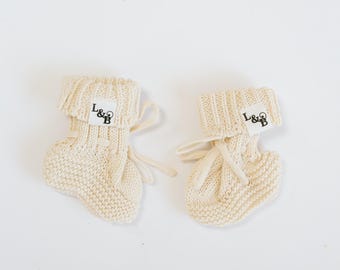 100% Cotton Knit Baby Booties