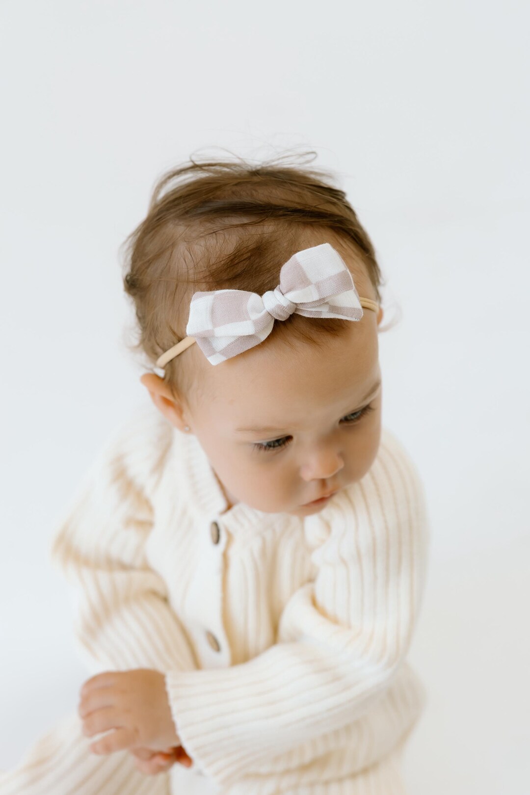 CHOKO Pearl Bow Detailing Stretchable Headband for Babies - Pink