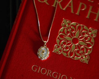Belle Inspired Book Lover Rose Necklace