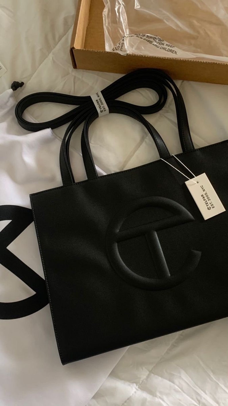Black Telfar Inspired Tote Bag 2 Sizes Available Iconic - Etsy