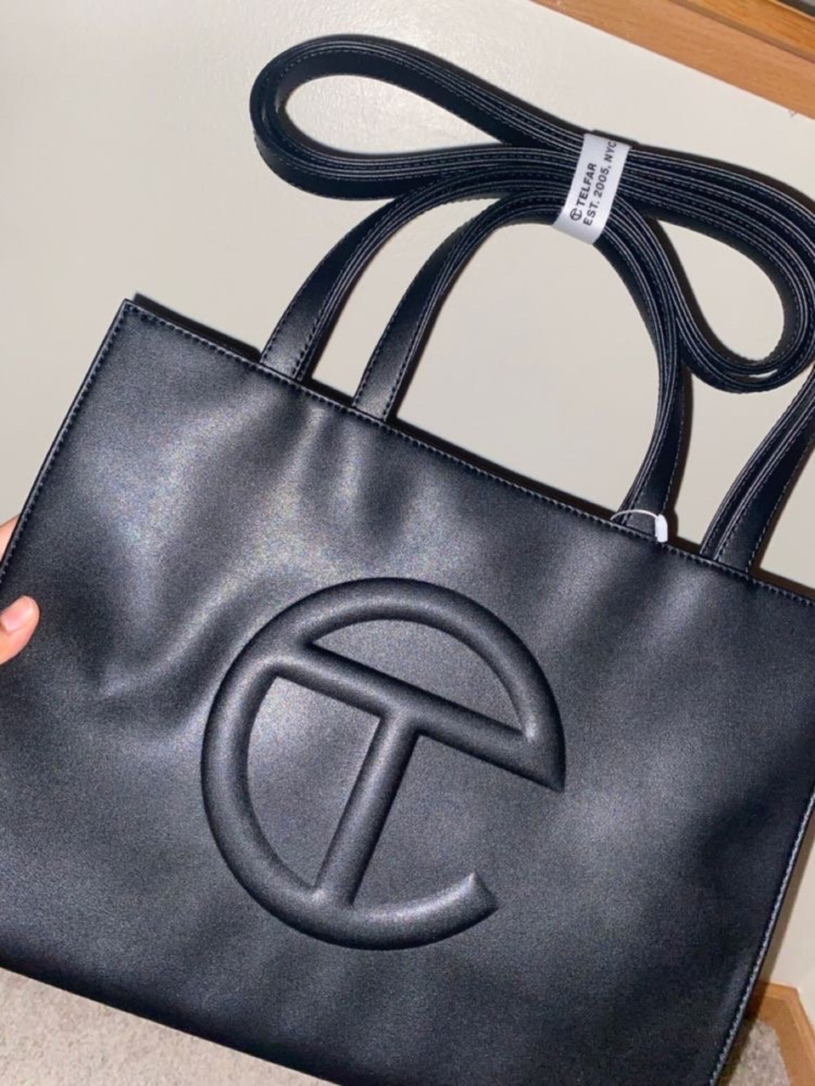 Black Telfar Inspired Tote Bag 2 Sizes Available Iconic Etsy