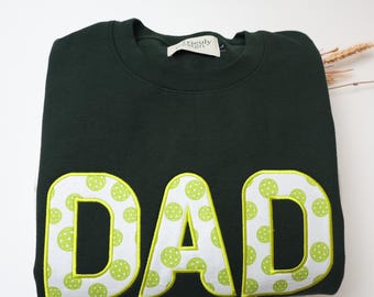 Sudadera personalizada para papá jugador de pickleball / Aplicación de tela patchwork