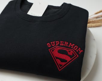 Sudadera y sudadera con capucha bordadas de Super Mamá - Personalizable
