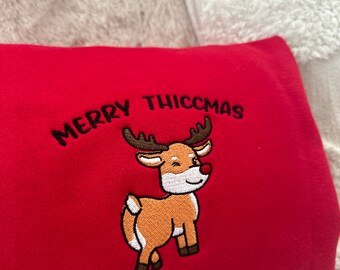 Merry Thiccmas - Sudadera navideña con cuello redondo - Cuello redondo