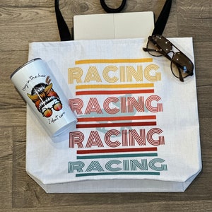 Horse Racing Tote Bag, tote bag, computer bag, grocery tote, grocery bag, mom gift, horse gift, gift bag, girl gift, reusable bag, mom bag