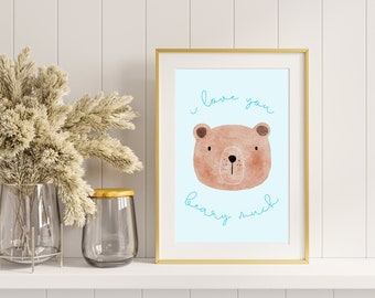 Nursery Wall Art - Blue Bear