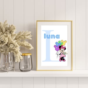 Minnie Mouse Personalized Name DIGITAL Print | Disney wall art | girls bedroom art | Personalized name prints | Minnie Mouse prints