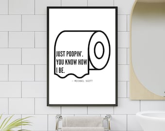 De Office-muurkunst | Michael Scott citeert | badkamer kunst aan de muur | grappige badkamercitaten