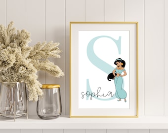 Disney Princess Personalized Name DIGITAL Print | Disney wall art | Princess bedroom art | Personalized name prints | Disney princess prints
