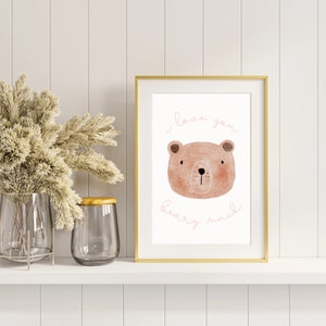 Kinderzimmer Wandbild - Rosa Bär
