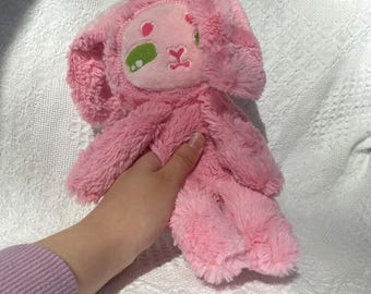 Rosa the Pink Bunny - Stuffed toy, plushie, handmade, kawaii, cute rabbit, collectible, OOAK, artdoll, art doll