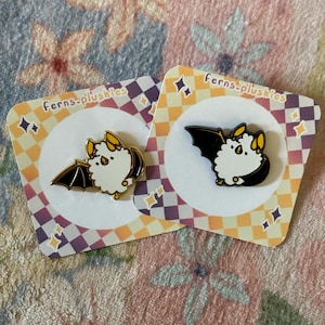 Broche en émail chauve-souris blanche du Honduras 1,5 po., épingle en émail dur, mignon, kawaii, animal,