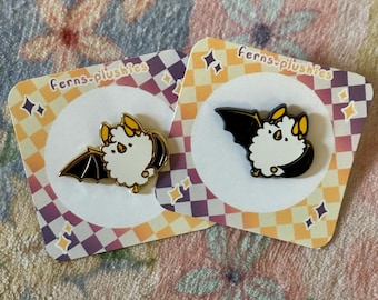 Honduran White Bat 1.5” Enamel Pin, hard enamel pin, cute, kawaii, animal,