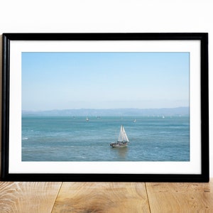 Sailboat Print, Instant Download, Yacht Poster, San Francisco Bay, Coastal Art Print, Sailing Poster, Ocean Beach Photo Print