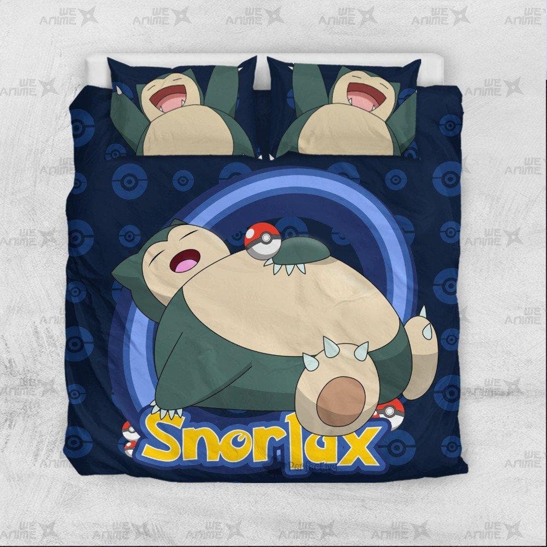 Pokemon Anime Snorlax Bedding Set Custom Etsy