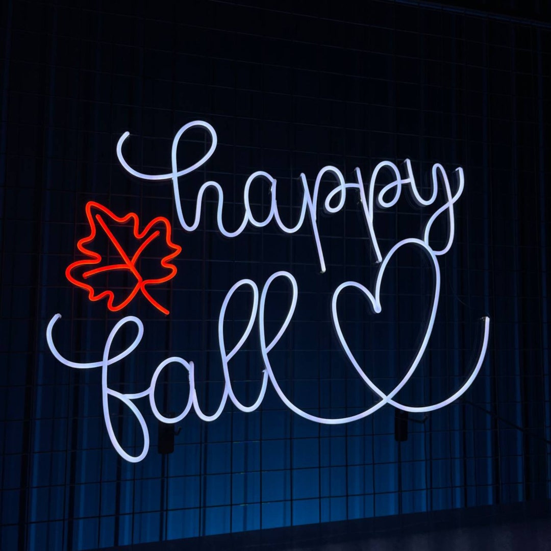 Happy Fall Neon Sign Happy Fall Led Light Happy Fall Neon - Etsy