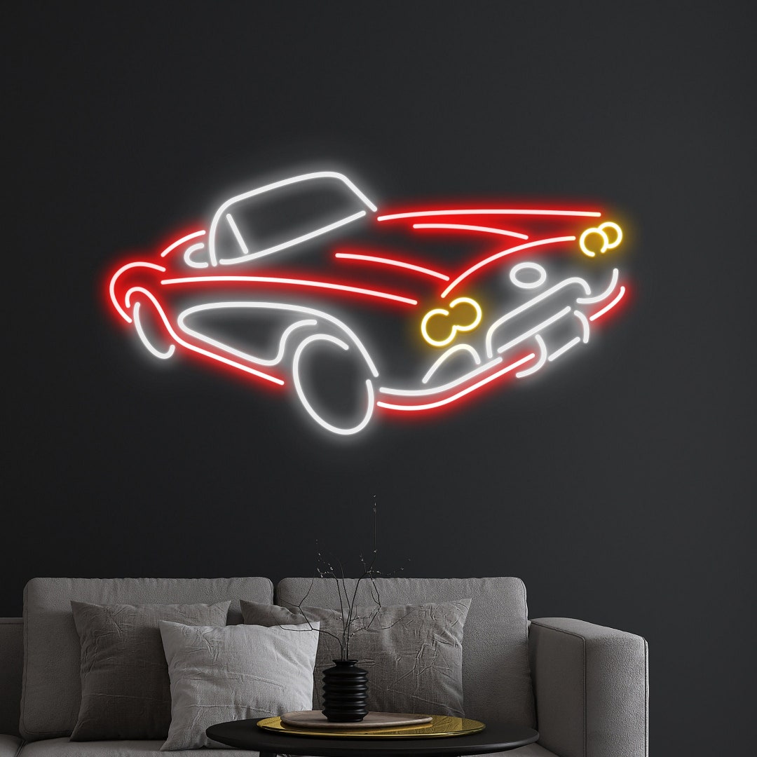 Classic Car Neon Sign Muscle Car Led Light Car Driver Neon Etsy