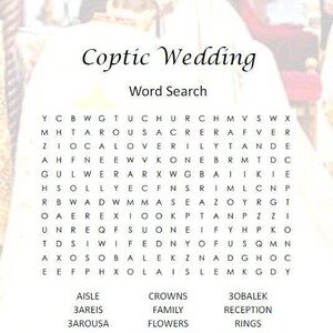 Coptic Wedding Word Search