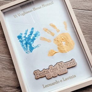 Cornice regalo per la Festa dei Nonni con impronte Nipoti