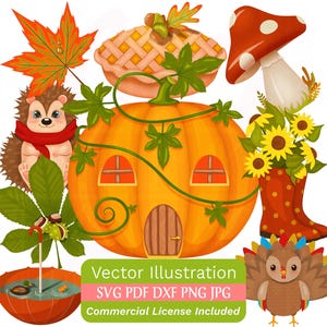 Herbst Bundle Vektor-Illustrationen in den Dateiformaten svg dxf pdf png jpg